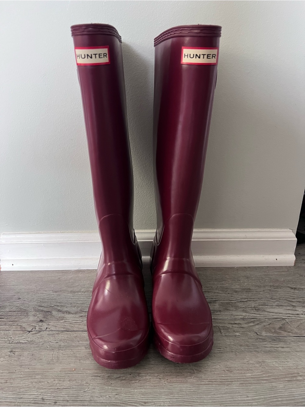 Hunter Tall Rain Boots in Burgundy